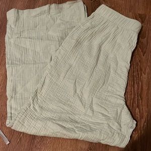 Light blue cotton, loose wide leg pants